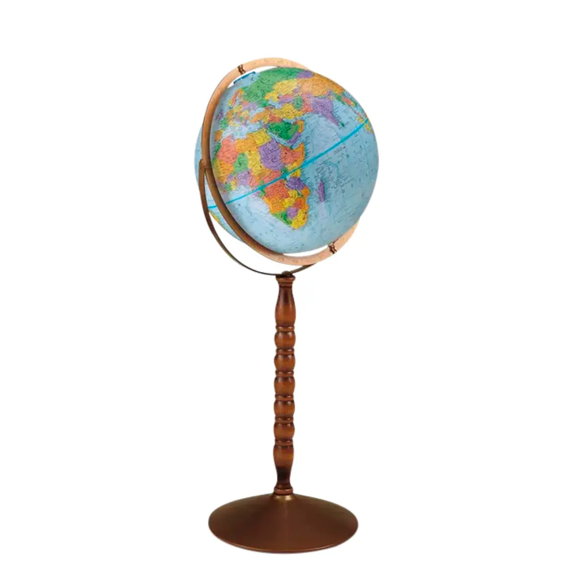 Replogle Treasury Blue Ocean Raised Relief Floor World Globe | 12 in with Metal Base & Swing Meridian - main product image
