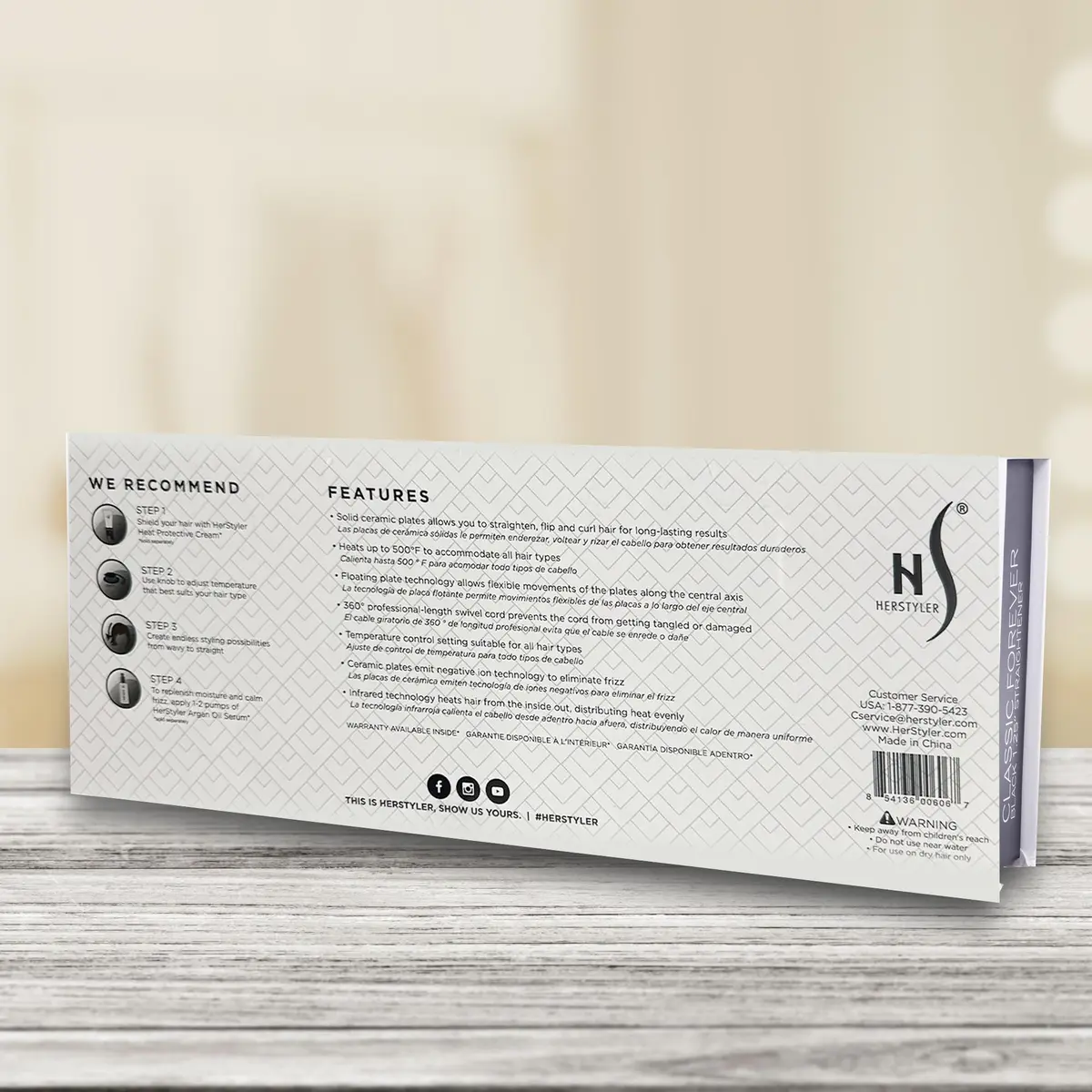 HerStyler Superstyler Onyx Ceramic Flat Iron - Travel Friendly - 1.25 inch | Salon Style, Negative Ion Technology - view 9