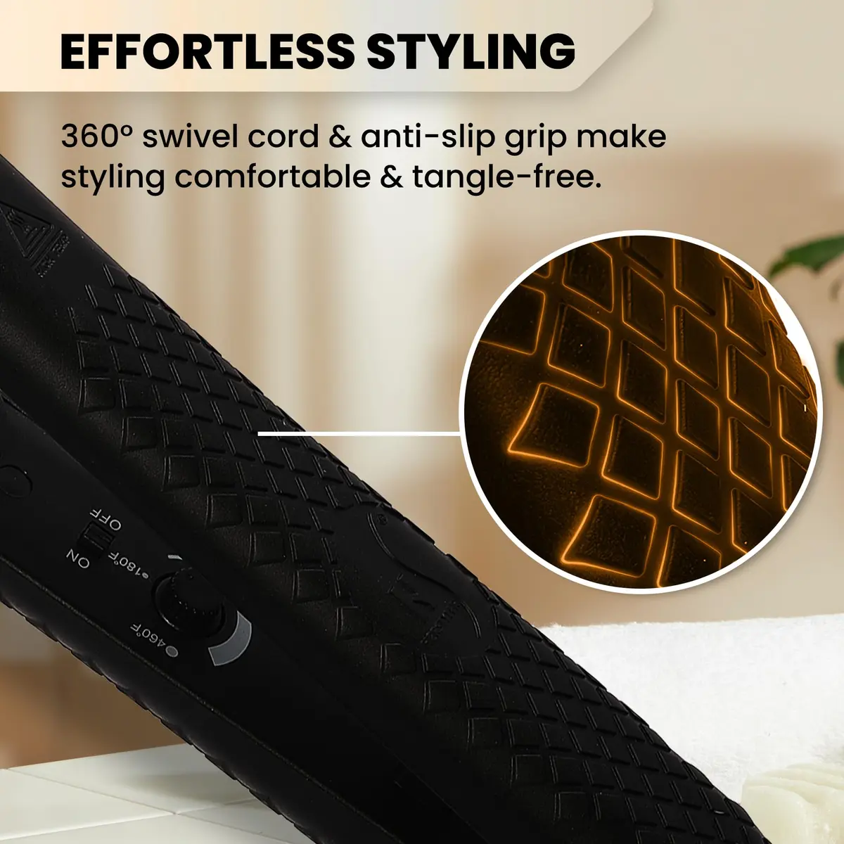 HerStyler Superstyler Onyx Ceramic Flat Iron - Travel Friendly - 1.25 inch | Salon Style, Negative Ion Technology - view 4