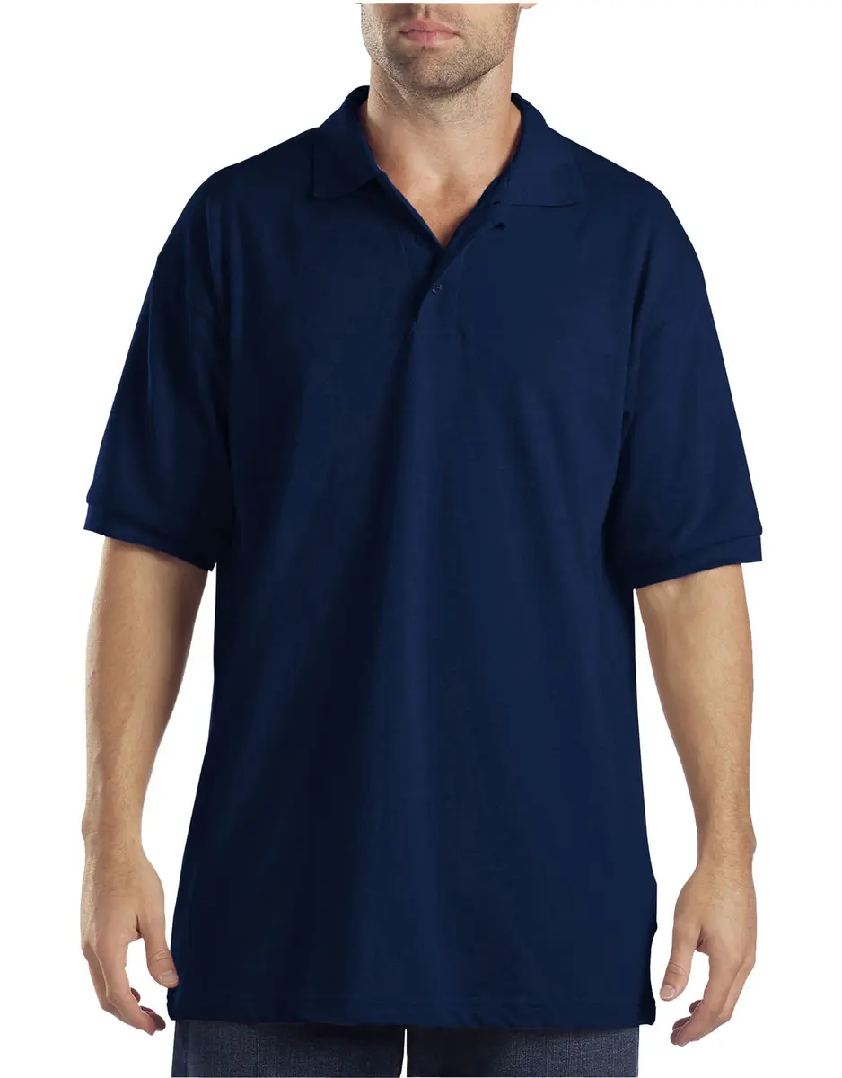 Dickies Short Sleeve Pique Polo Dark Navy Large | Classic Comfort & Style - main product image