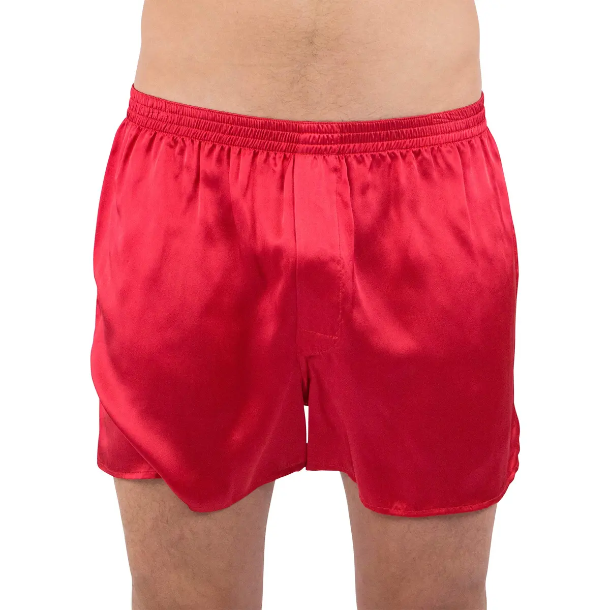 INTIMO Classic Silk Boxers - Big & Tall, Red, 1X | All-Day Comfort & Luxury Silk Feel - main product image