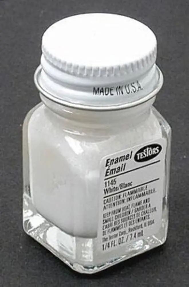 Testors White Gloss Enamel Hobby Paint 0.25 Fl Oz | Durable, High-Gloss Finish for Art & Craft Projects - main product image