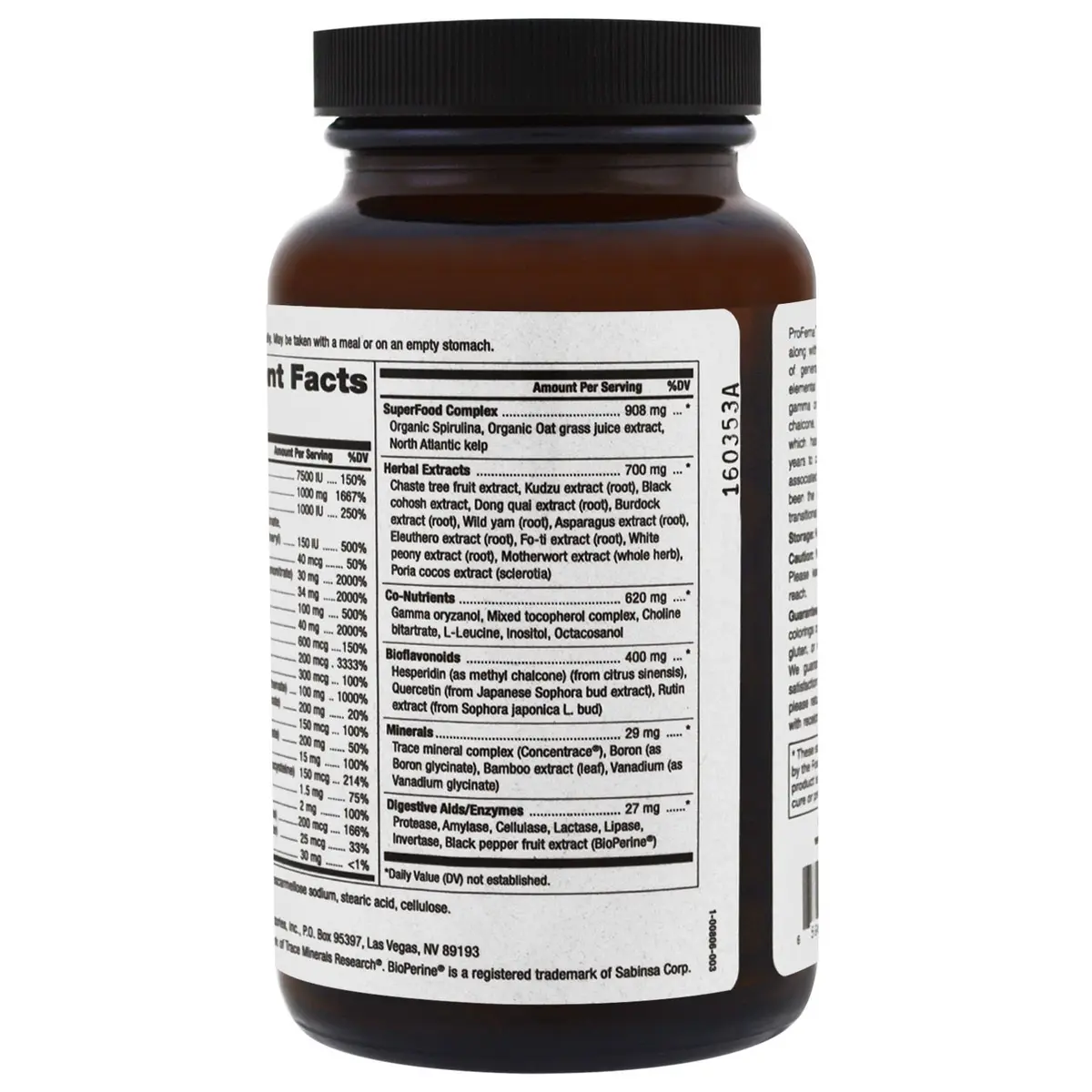 Pure Essence Labs ProFema Multivitamin for Women | Natural Menopause Relief & Hormone Balance (120 Capsules) - view 3