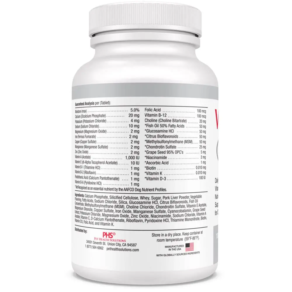 Vita-Tabs Silver Senior Dog Supplement 100 Chewables | Supports Bones, Joints, Energy & Immunity - view 3