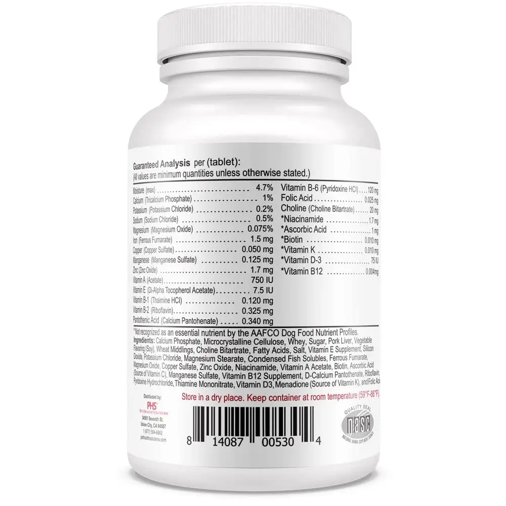 Vita-Tabs Multivitamin & Mineral Supplement for Dogs | Liver Flavored Chewable Tablets for Skin, Coat & Energy, 60 Chews - view 8