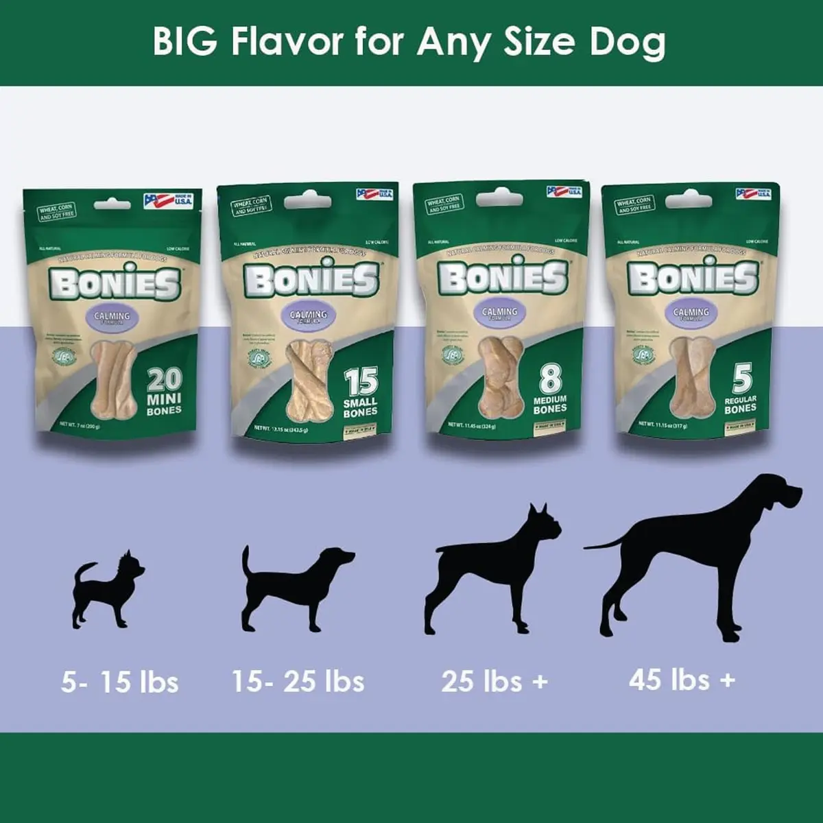 Bonies Natural Calming Formula Small-Sized Dog Bone | Supports Anxiety & Dental Health - view 6