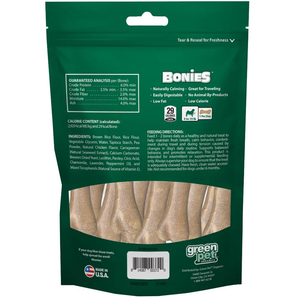 Pet Health Solutions Bonies Natural Calming Formula Dog Treats - Chicken, 20 Bones | Supports Anxiety & Breath - view 6