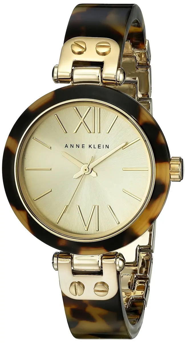 Anne Klein Women's Resin Bangle Watch 34mm Gold-Tone Dial Elegant Accessory - main product image
