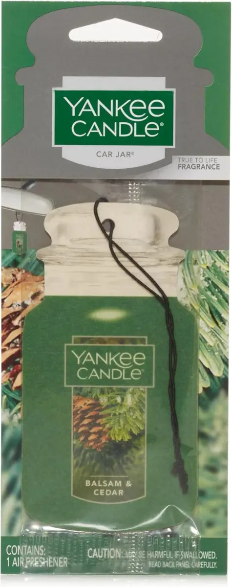 Yankee Candle Balsam & Cedar Paper Car Jar Air Freshener, Pack of 3 | Long-Lasting Fragrance for Cars - view 3