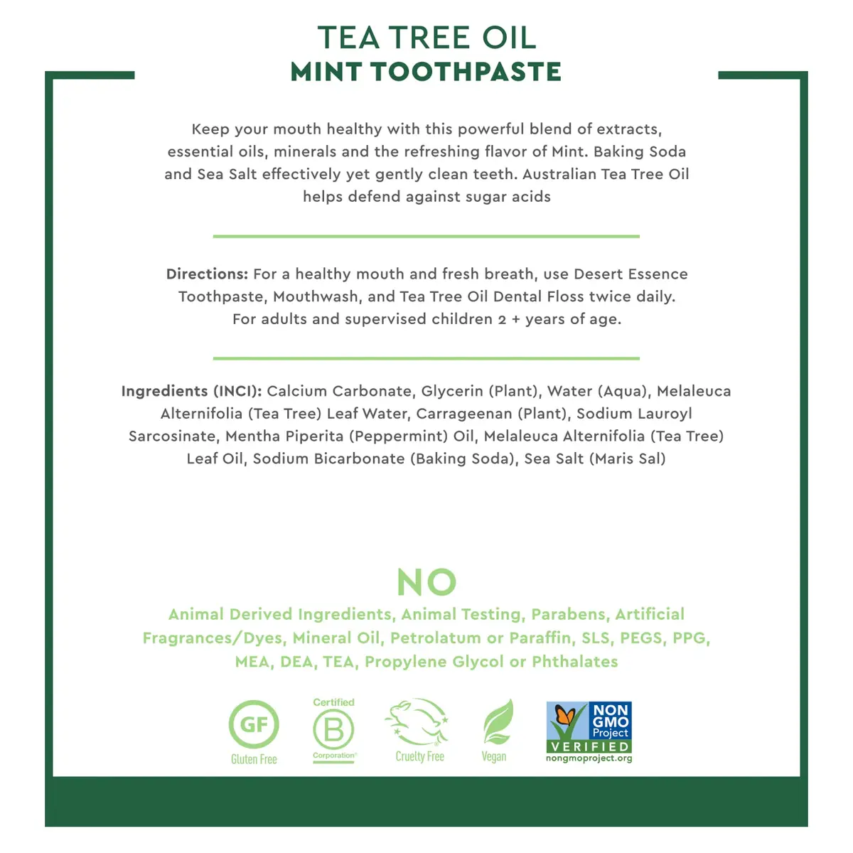 Desert Essence Tea Tree Oil Toothpaste - Mint - 6.25 Oz - Pack of 2 | Deep Cleans Teeth & Gums - view 4