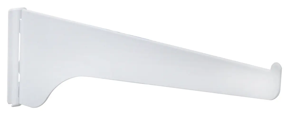 Knape & Vogt Boltless Bracket 6 in. | Adjustable, White Steel, 160 lb capacity - main product image