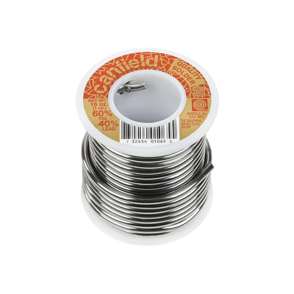 Canfield 60/40 Solder for Stained Glass | Virgin Material, 1Lb Spool, Silver - main product image