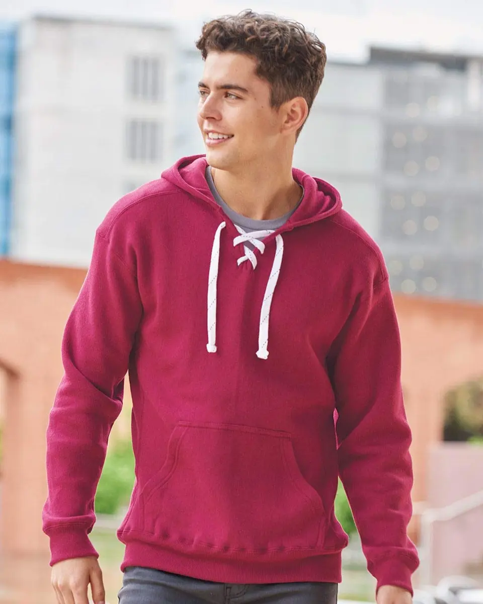 J. America Black Hockey Hood Sweatshirt | 80% Cotton, 20% Polyester | Large - view 2