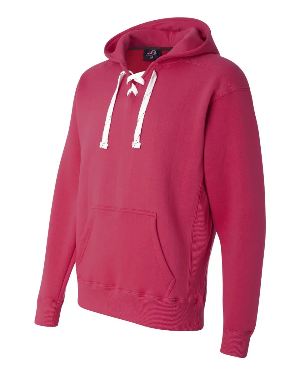 J. America Black Hockey Hood Sweatshirt | 80% Cotton, 20% Polyester | Large - view 3