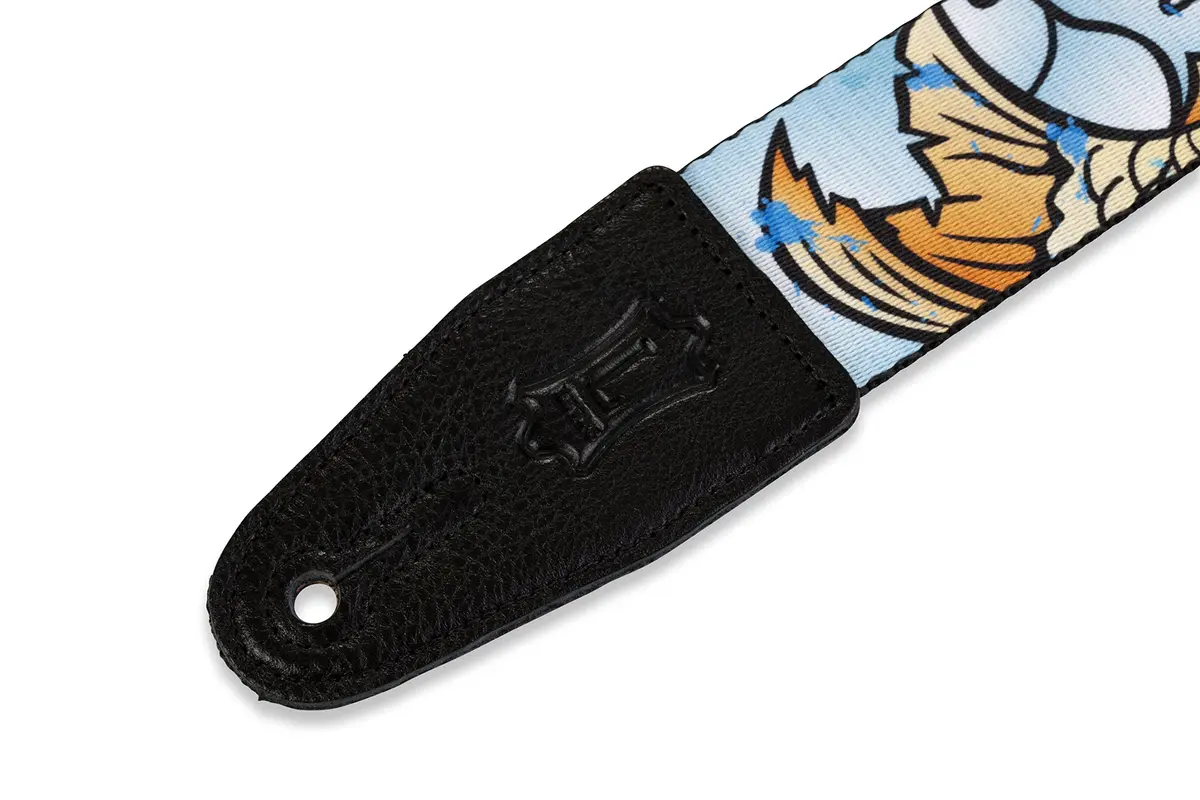 Levy's 2" Wide Polyester Guitar Strap with Genuine Leather Ends; Large Koi Fish Motif; 35-65" Adjustable Length | Inspires Good Fortune - view 4