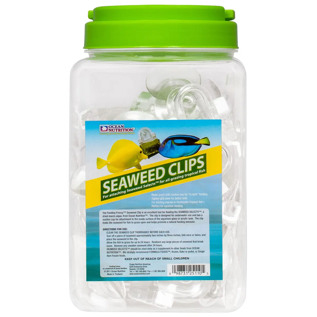 Ocean Nutrition Fish Feeder Seaweed Clips for Saltwater Fish | Aquarium Suction Cups, Holds Food Intact, Prolongs Feeding Process (1 Count, Pack of 36) - main product image