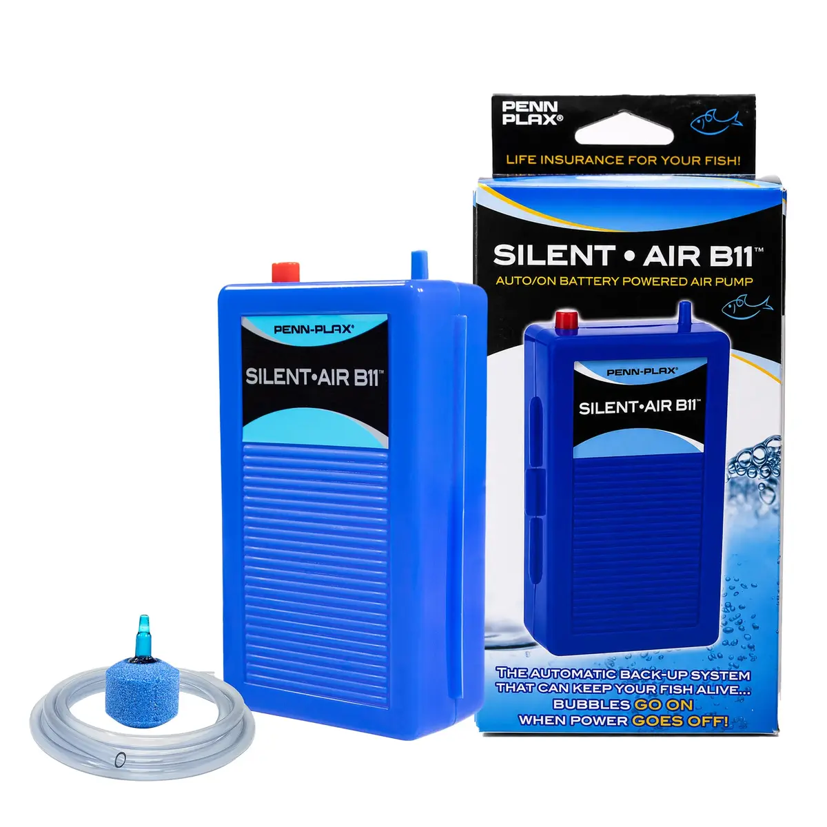 Penn-Plax Silent-Air Aquarium Air Pump with Battery Backup for Fish Tanks up to 29 Gallons | Emergency Power Outage Support (120 chars) - main product image