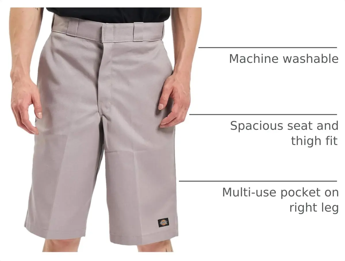 Dickies Men's 13 Inch Loose Fit Work Short - Durable Utility Shorts, Multi-Pocket Design, Lightweight for Shop & Jobsite, Silver Gray, 50 US | Heavy-Duty Workwear - view 4