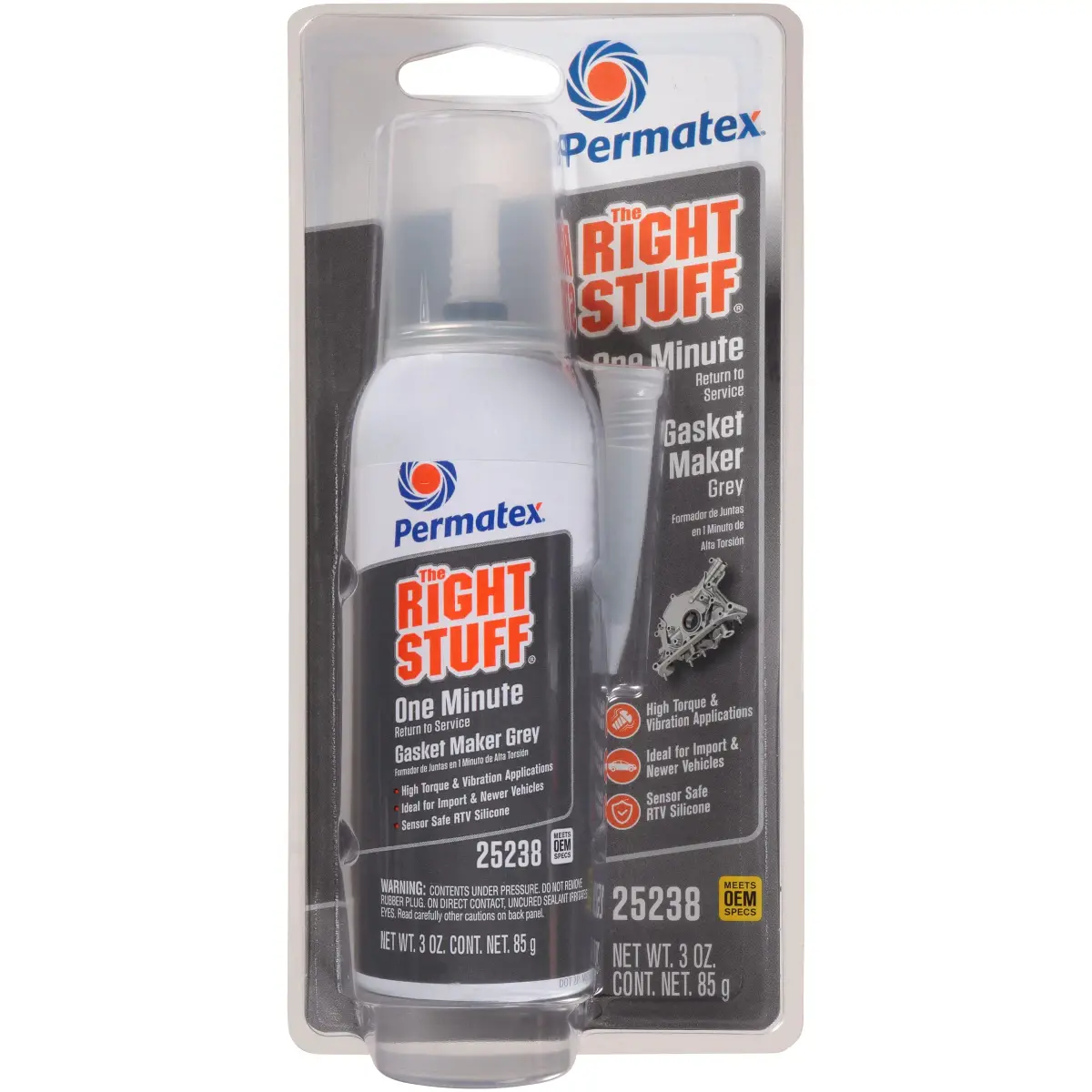 Permatex The Right Stuff 1 Minute Grey Gasket Maker 89ml (3 Fl Oz) | High-Torque Engine Sealant - main product image