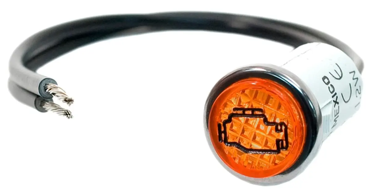 Painless Performance 80207 Check Engine Light Indicator 1/2" Amber Lens | 12V Incandescent Bulb - main product image