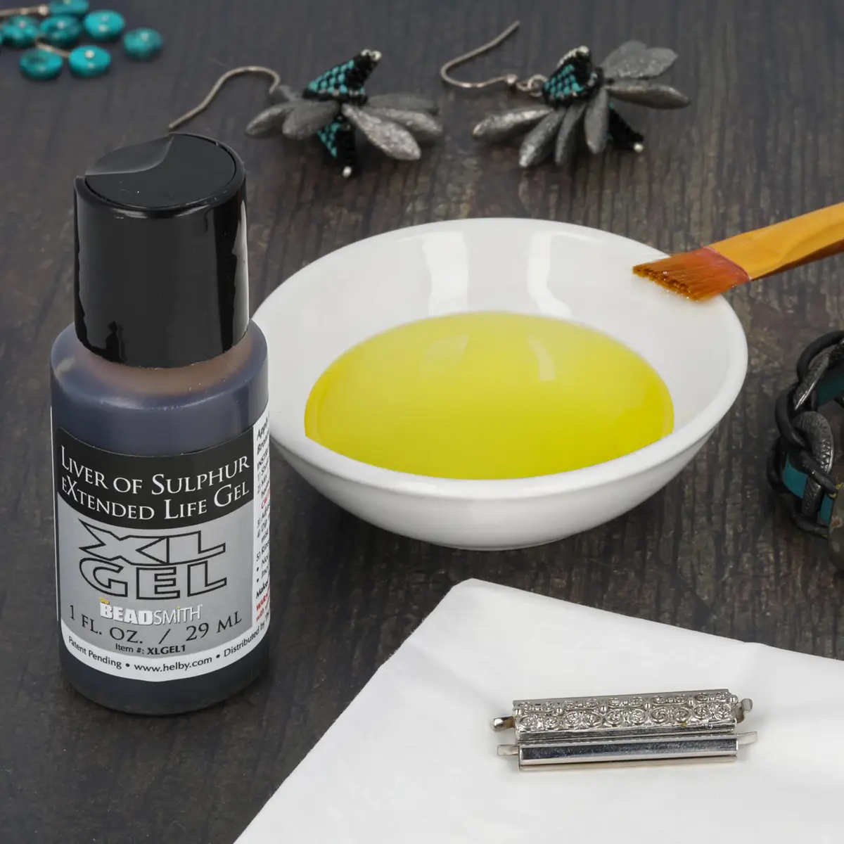 The Beadsmith XL Gel Liver of Sulfur Extended Life Gel | Patina & Oxidation for Jewelry (70-120 chars) - view 6