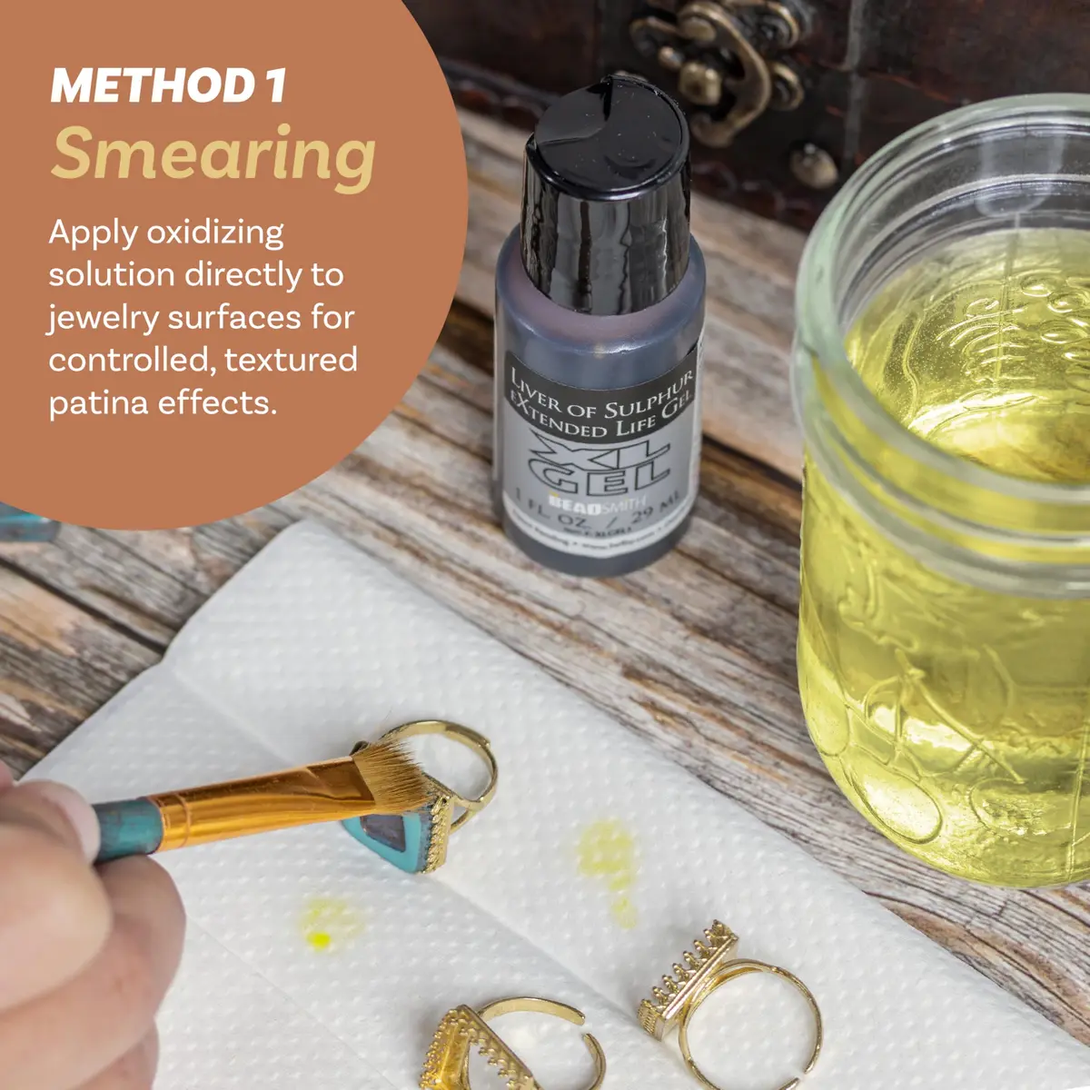 The Beadsmith XL Gel Liver of Sulfur Extended Life Gel | Patina & Oxidation for Jewelry (70-120 chars) - view 3