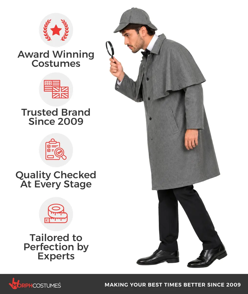 fun shack Sherlock Holmes Costume Men, Detective Costume M | Victorian Detective Look - view 5