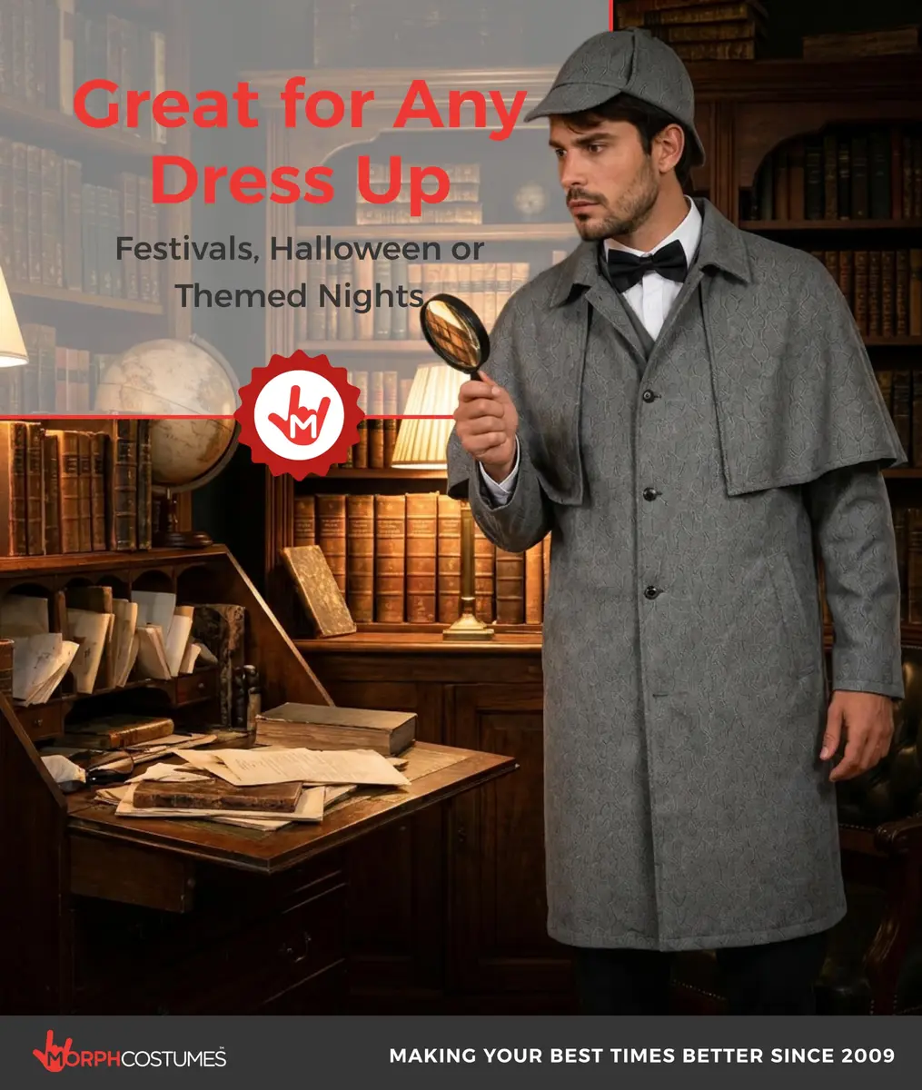 fun shack Sherlock Holmes Costume Men, Detective Costume M | Victorian Detective Look - view 6