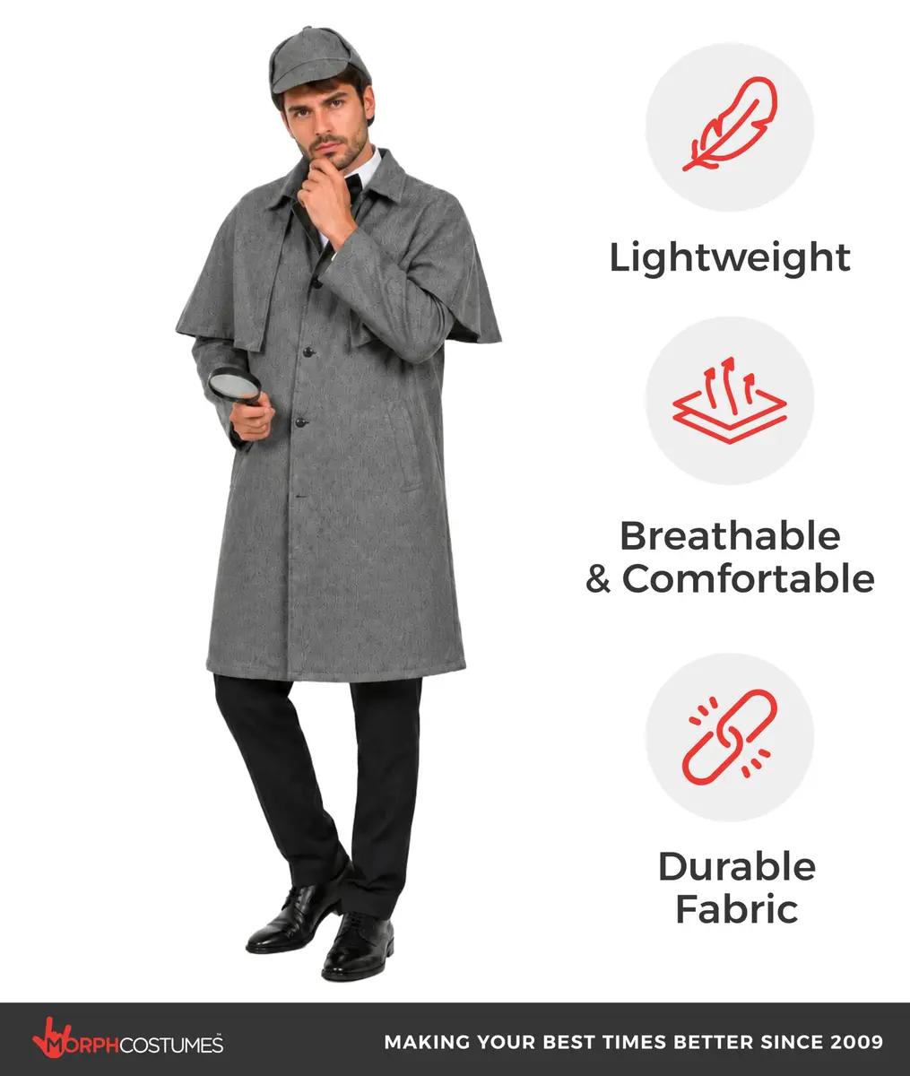 fun shack Sherlock Holmes Costume Men, Detective Costume M | Victorian Detective Look - view 7