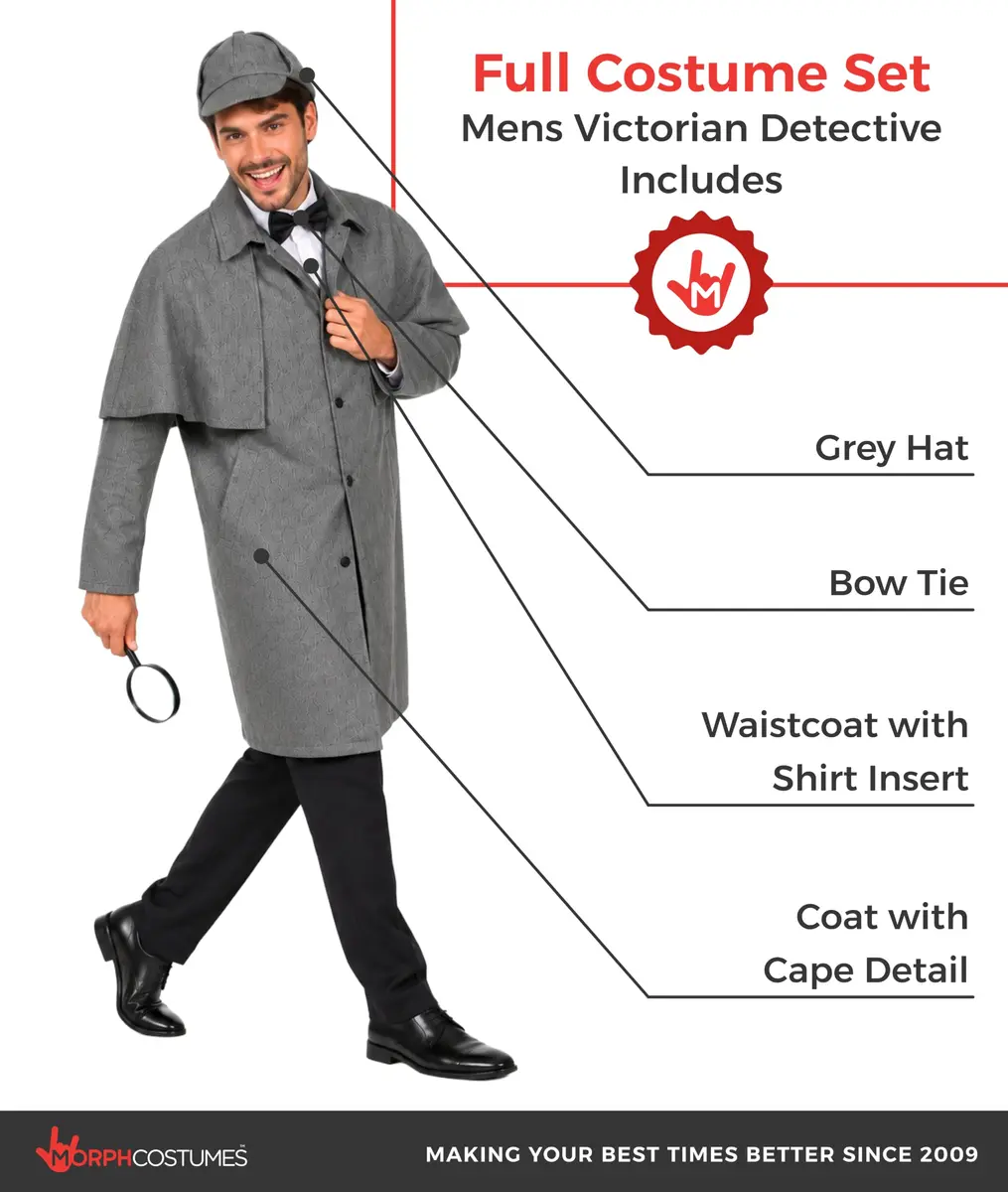 fun shack Sherlock Holmes Costume Men, Detective Costume M | Victorian Detective Look - view 2