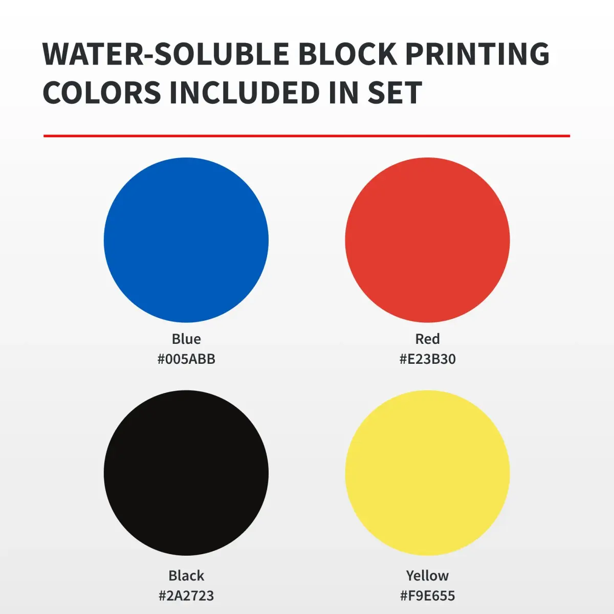 Speedball Water-Soluble Block Printing Ink Set – 4 Bold Colors 37ml (1.25 Fl Oz) | Satiny Finish for Lino & Fabric - view 4