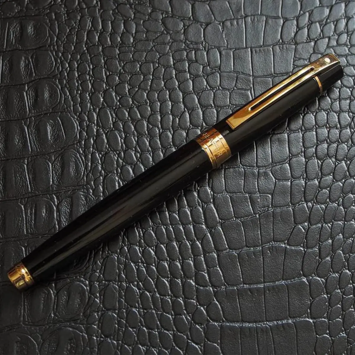 Sheaffer 300 Glossy Black Rollerball Pen with Gold Tone Trim | Elegant, Refillable, Liquid Ink, 1 Count - view 6