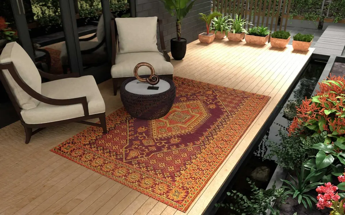 Mad Mats Reversible Outdoor Rug 6' x 9' | Durable UV-Protected Plastic Mat - view 4