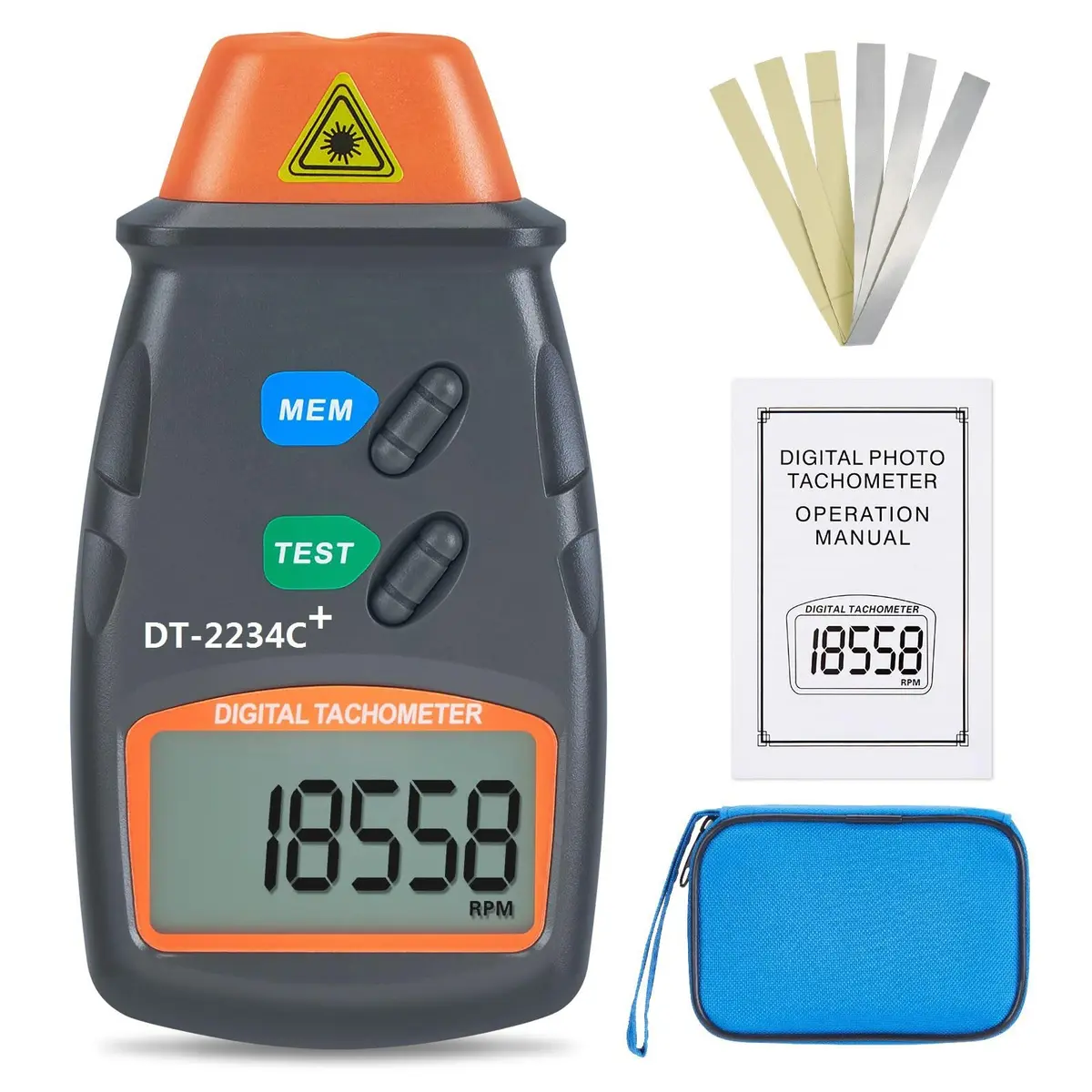 AGPTEK Professional Digital Laser Photo Tachometer Non Contact RPM Tach 131mm (5.16 inch) - view 2