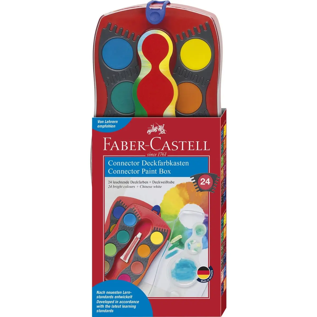 Faber-Castell Connector Watercolor Paint Set, 24 Colors, 7mm Pans | Non-Toxic & Washable Art Supplies for Kids - main product image