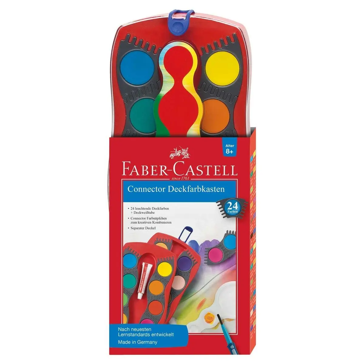 Faber-Castell Connector Watercolor Paint Set, 24 Colors, 7mm Pans | Non-Toxic & Washable Art Supplies for Kids - view 2