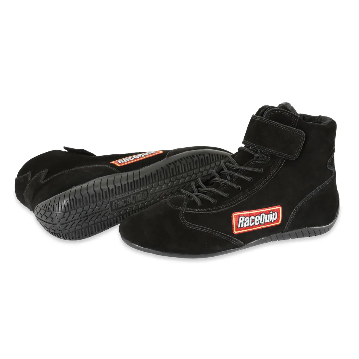 RaceQuip Racing Shoes Mid-Top SFI 3.3/5 Black Size 12 | Flame Retardant Suede Leather - main product image