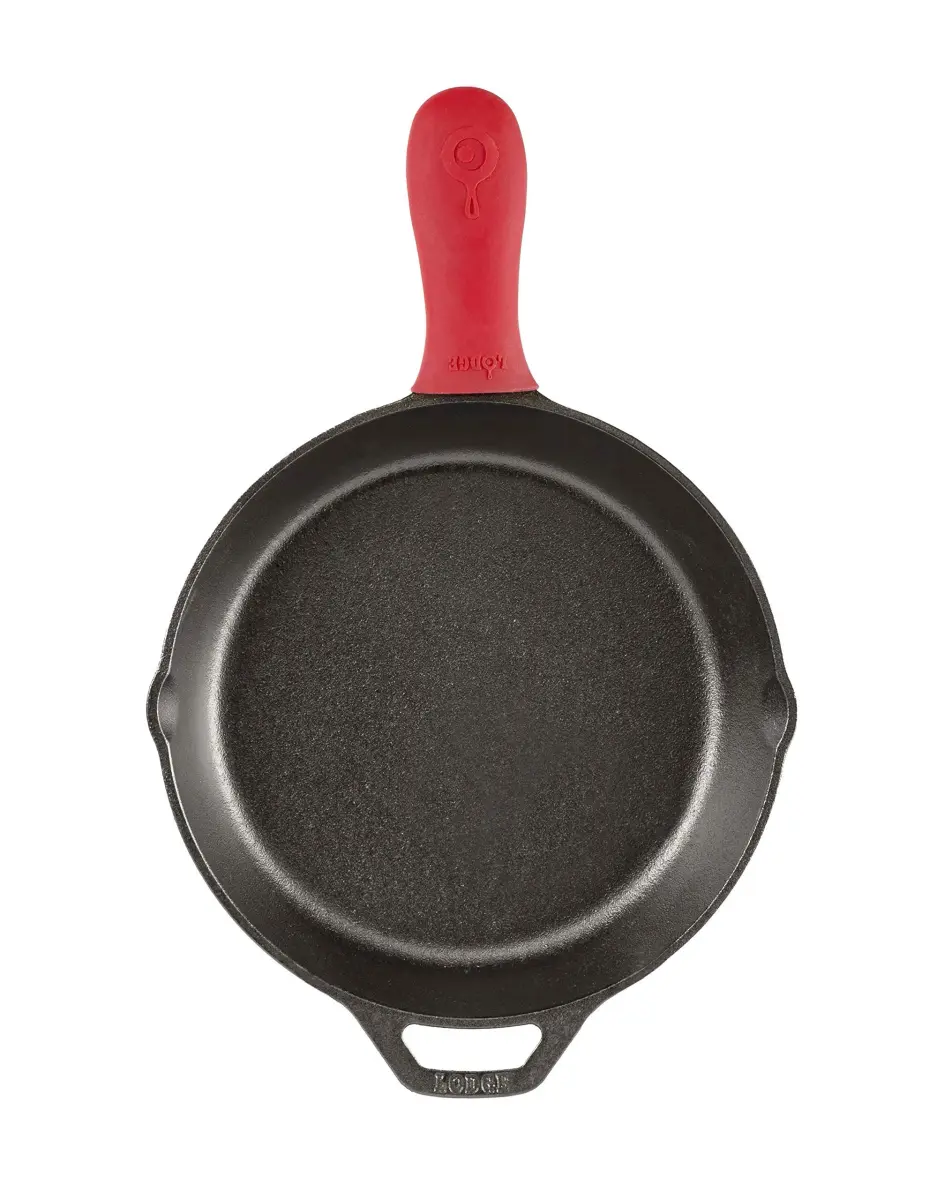 Lodge Red Silicone Hot Handle Holder | Heat-Resistant Cast Iron Skillet Handle Cover for Pans 9 Inches & Larger (14.3cm x 5.1cm) - view 3