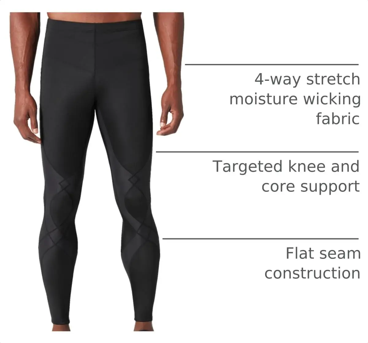 CW-X Men's Stabilyx Compression Tights, 225809A | Support joints & stability, moisture-wicking, UV protection - view 4