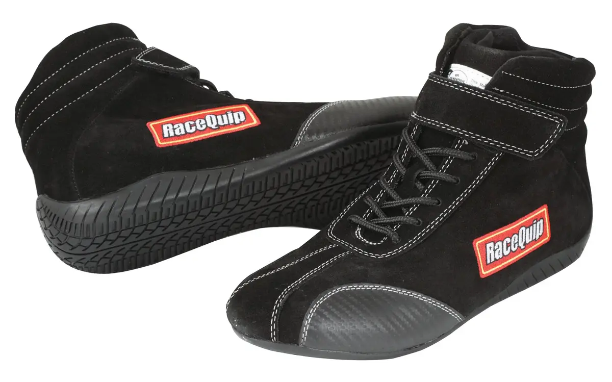 RaceQuip 305 Euro Carbon L Driving Shoes SFI 3.3/5 Black Size 1 | Flame Retardant Suede Leather, Lightweight, Comfort - view 2