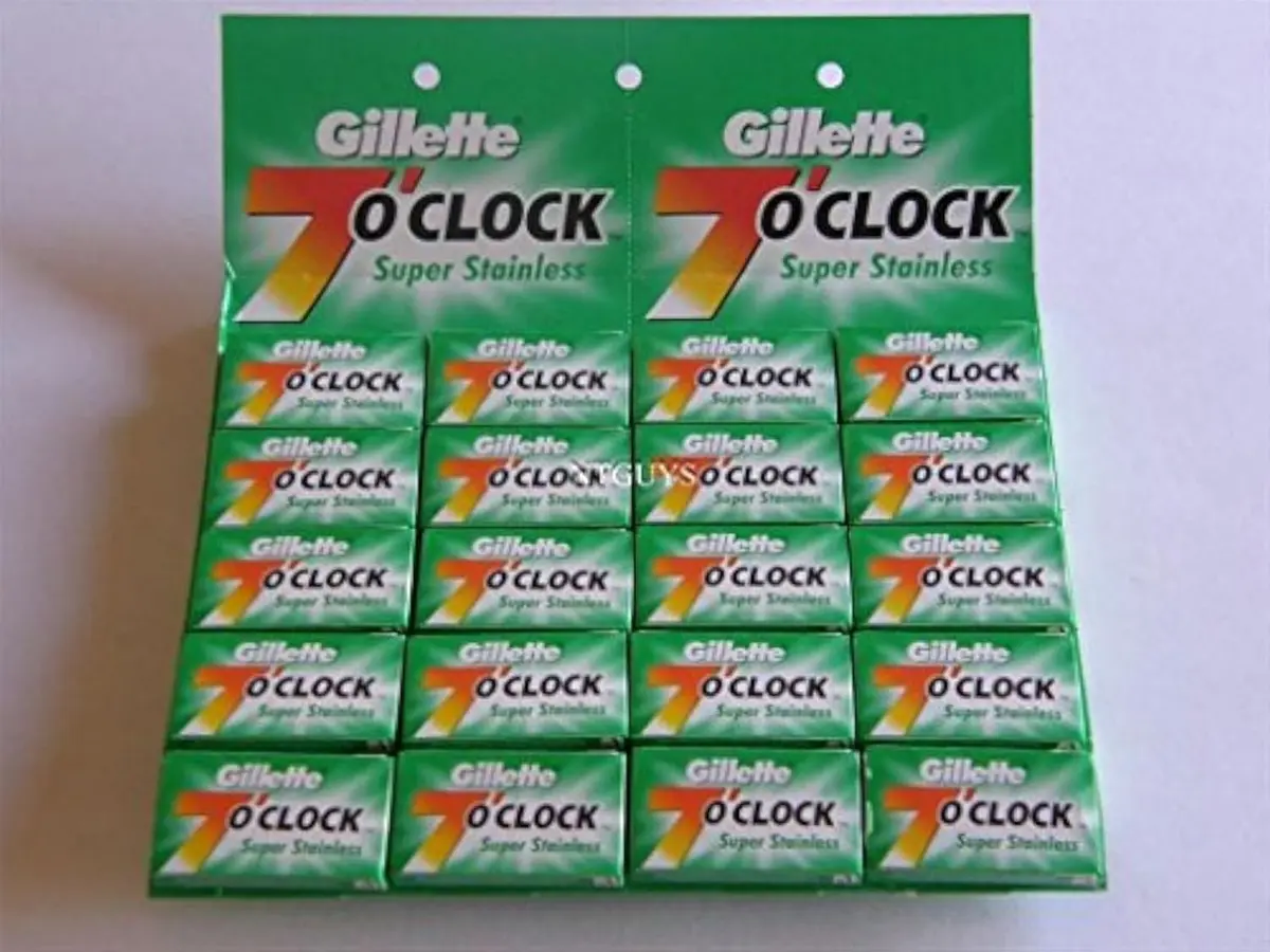 7 O'clock Super Stainless Double Edge Safety Razor Blades 100 Count | Smooth Shave, Made in Russia - main product image