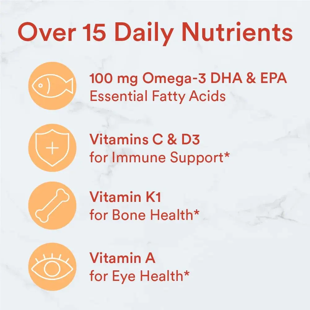 SmartyPants Kids Multivitamin Gummies with Omega 3 Fish Oil 120 Count | Gluten-Free, Fruity Flavors, Immune Support - view 5