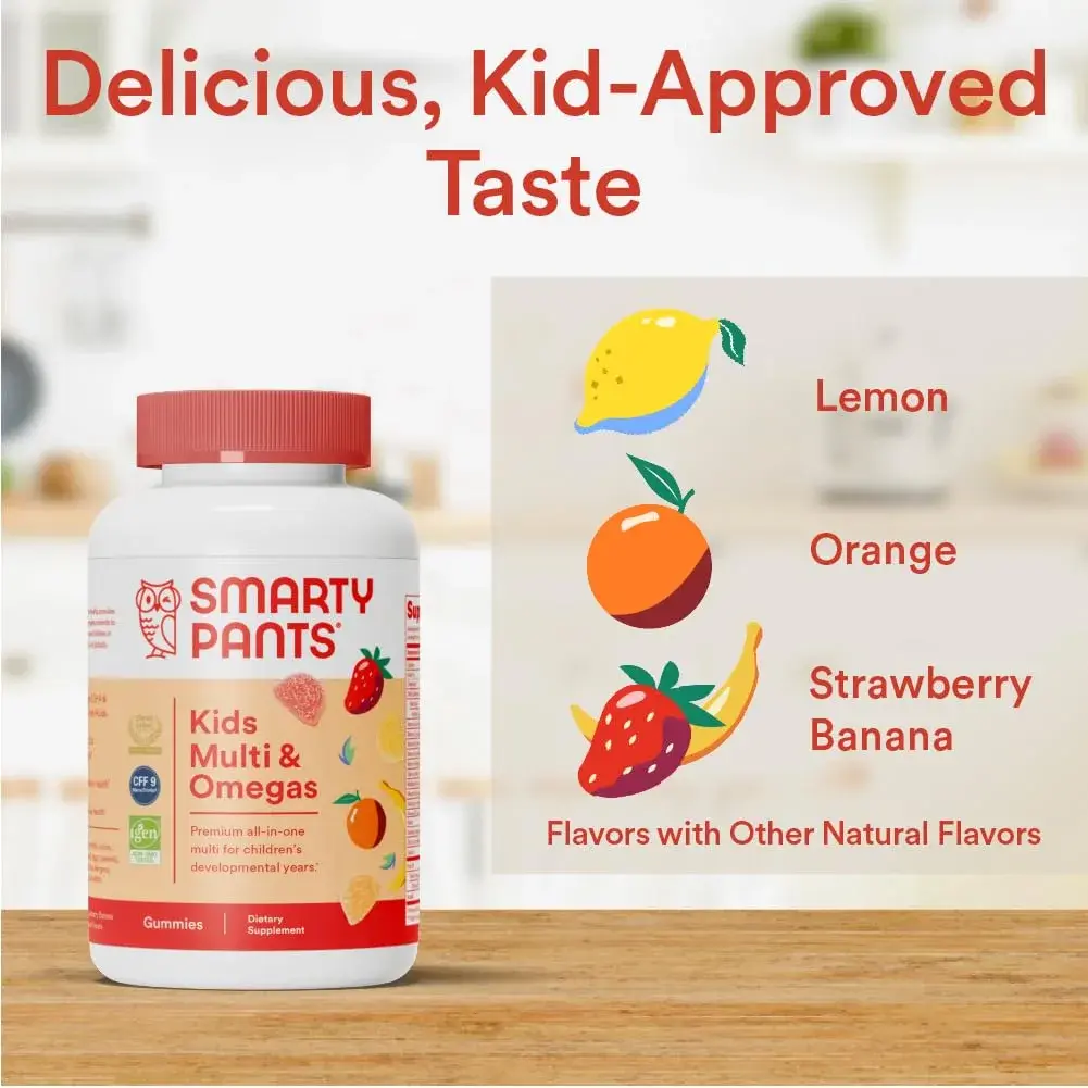 SmartyPants Kids Multivitamin Gummies with Omega 3 Fish Oil 120 Count | Gluten-Free, Fruity Flavors, Immune Support - view 6
