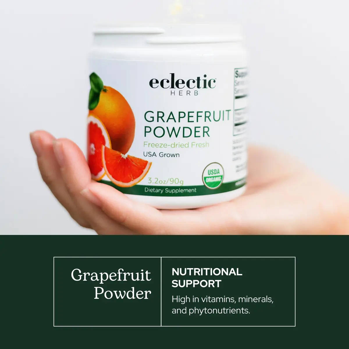 Eclectic Herb Organic Grapefruit Powder Supplement | Nutritional Drink Mix, USDA Organic, Vegan, Non-GMO (90 g | 3.2 oz) - view 3
