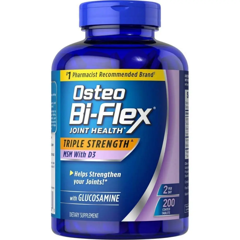 Osteo Bi-Flex Triple Strength Glucosamine 1500 mg, MSM 1500 mg with Vitamin D3 1000 UI Tablets (200 Count) | Supports Joint & Bone Health - main product image