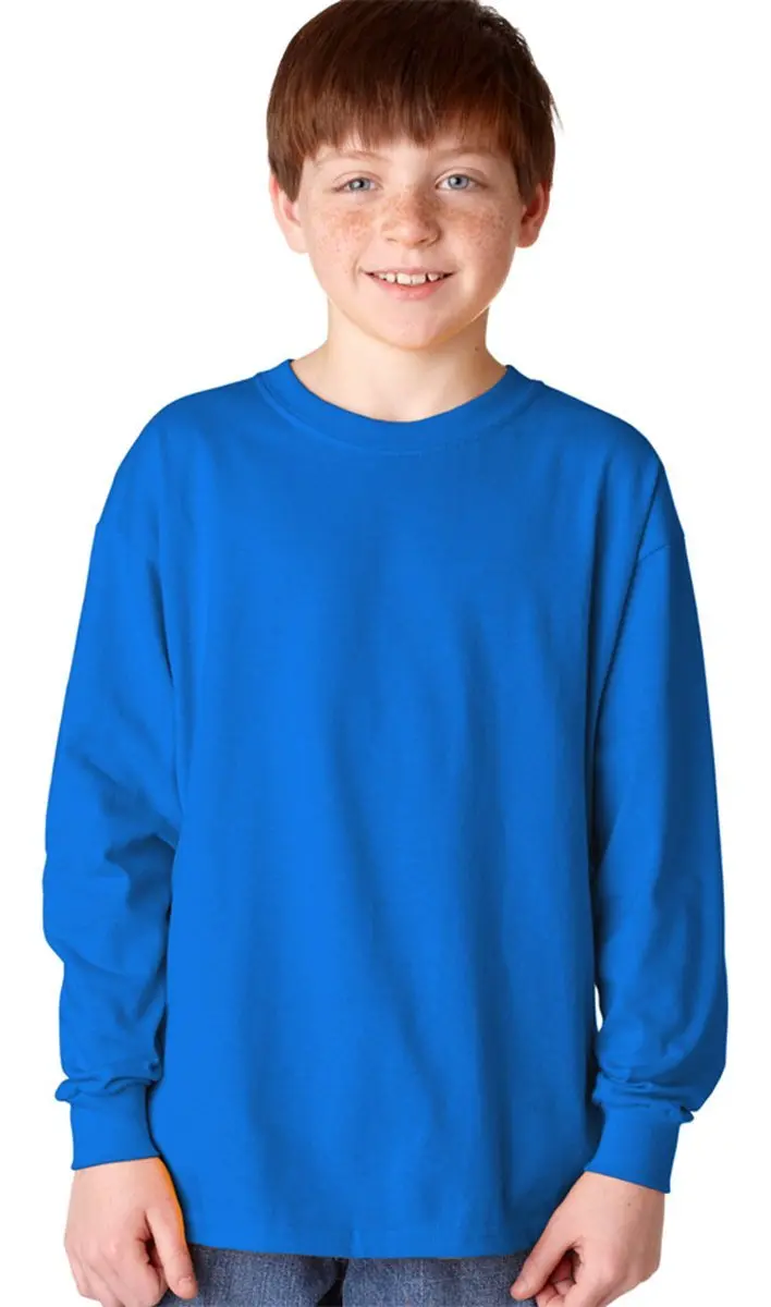 Gildan Heavy Cotton Long Sleeve T-Shirt 20F Royal Medium | Classic 100% Cotton Comfort - view 3