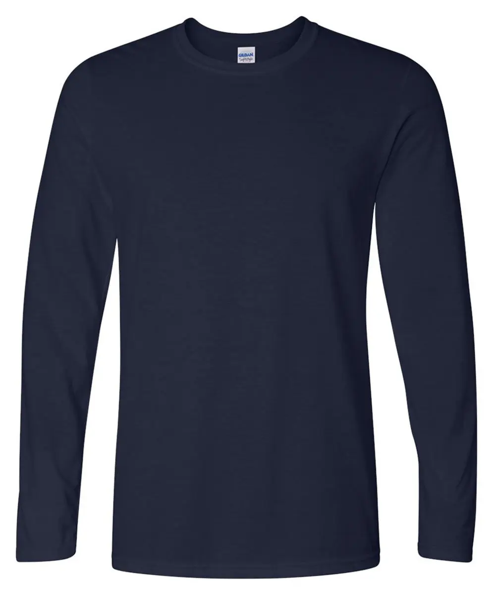 Gildan Softstyle Long Sleeve T-Shirt Navy | Preshrunk 100% Cotton, Regular Fit, Crew Neck (S-3XL) - main product image