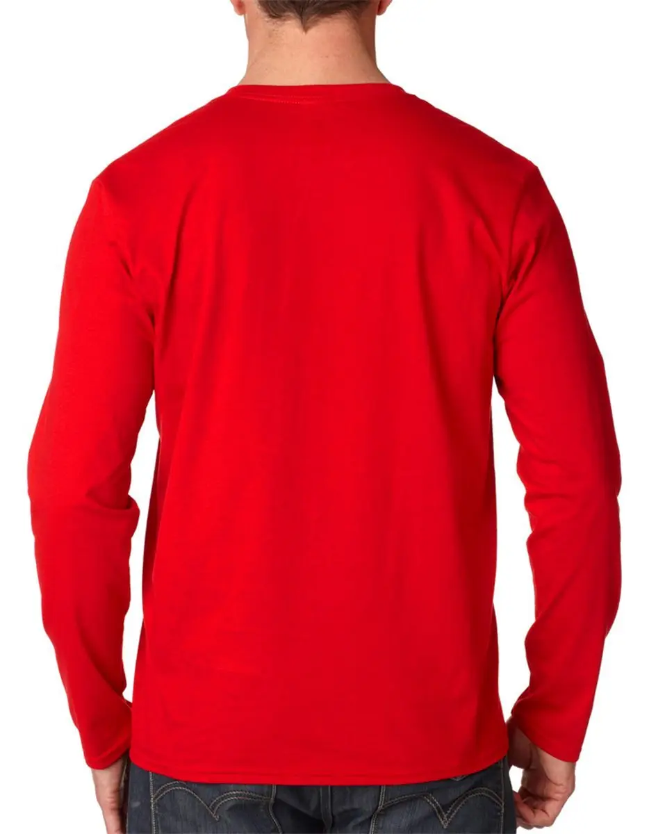 Gildan Softstyle Long Sleeve T-Shirt Navy | Preshrunk 100% Cotton, Regular Fit, Crew Neck (S-3XL) - view 3