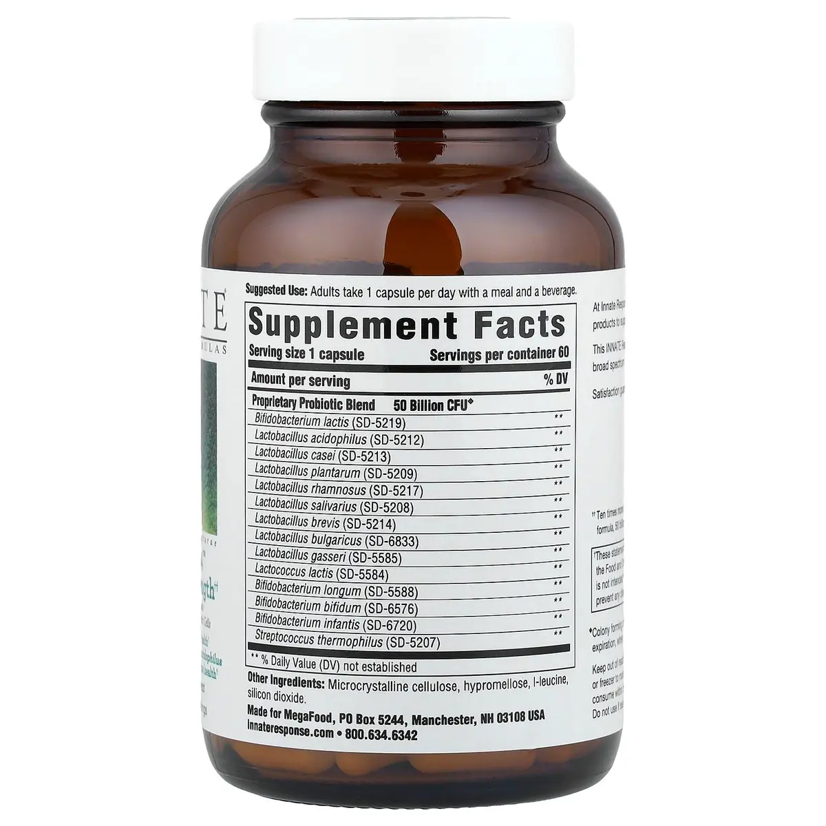 Innate Response Formulas Flora 50-14 Probiotic 60 Count | Clinical Strength Digestive & Immune Support - view 2