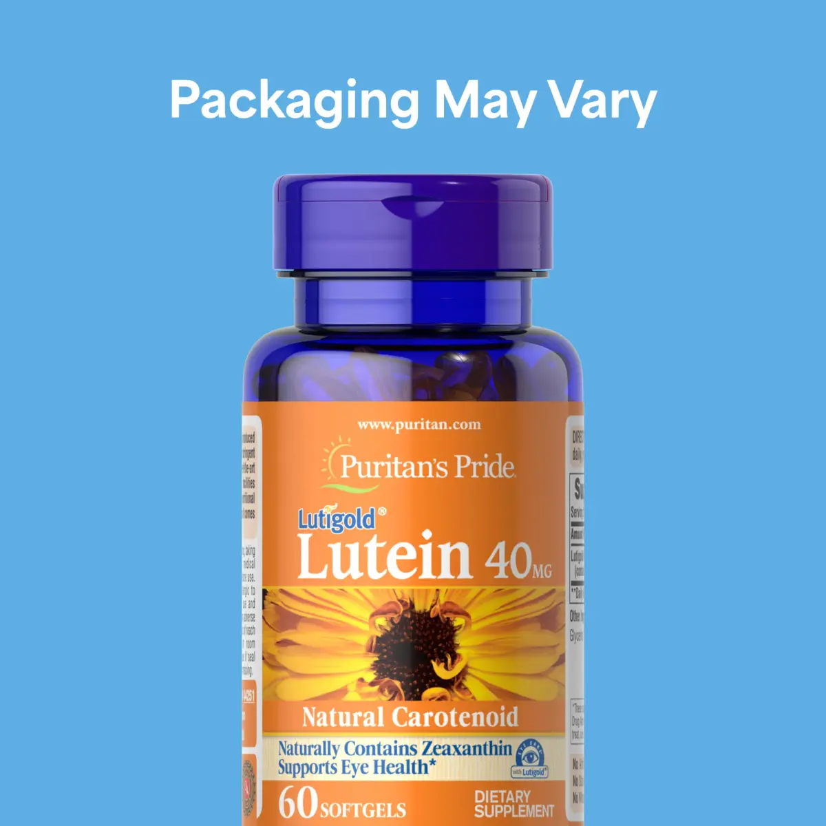 Puritan's Pride Premium Lutigold Lutein 40mg with Zeaxanthin Softgels 60 Count (2 Month Supply) | Eye Health Support with Antioxidant Properties - view 2